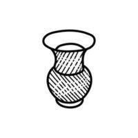 Vase Blume elegant Linie Kunst kreativ Logo vektor