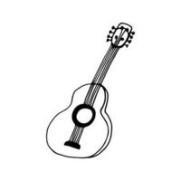 hand dragen vektor camping gitarr ClipArt. isolerat på vit bakgrund teckning för grafik, affisch, söt brevpapper, resa design. hög kvalitet illustration