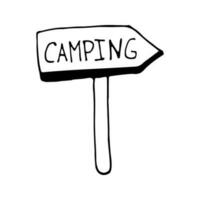 Hand gezeichnet Vektor Navigation Gekritzel Camping Clip Art. isoliert auf Weiß Hintergrund Zeichnung zum Drucke, Poster, süß Schreibwaren, Reise Design. hoch Qualität Illustration