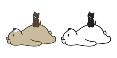 Bär Vektor Polar- Bär Katze Symbol Logo Charakter Karikatur Illustration Schlafen