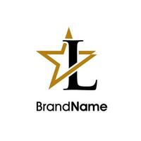 elegant Initiale l Gold Star Logo vektor