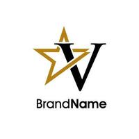 elegant Initiale v Gold Star Logo vektor