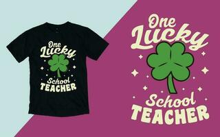 einer Glücklich Schule Lehrer t Shirt, st. Patrick's Tag t Hemd vektor