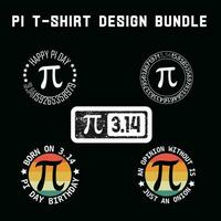 Pi Tag T-Shirt Design bündeln vektor