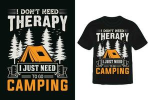 Camping t Hemd Design. vektor
