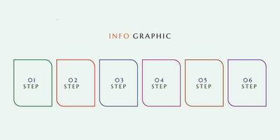 infographic mall design med 6 val eller steg. kan vara Begagnade för bearbeta diagram, presentationer, layouter och Mer vektor