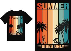 Sommer- t Hemd Design Vektor Illustration. Sommer- t Shirt, Sommer- Surfen t Shirt. Sommer- Sublimation t Hemd Design Vektor Illustration