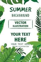 Vektor Illustration von botanisch Hintergrund. Sommer- Blätter zum Poster, Einladung, Party usw
