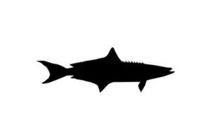 cobia fisk silhuett, också känd som svart kungsfisk, svart lax, långa, citronfisk, crabeater, slösande son, torsk, och svart bonito. vektor illustration