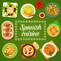 spanska kök restaurang meny omslag vektor