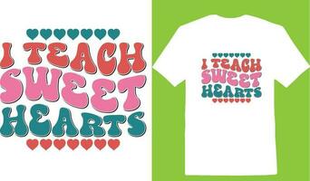 jag lära ljuv hjärtan t-shirt vektor