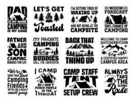 Camping t Hemd Design bündeln, Vektor Camping t Hemd Design, Camping Shirt, Camping, wandern, draussen, Typografie t Hemd Design Sammlung