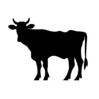 Tier Säugetier Kuh Erwachsene Silhouette schwarz und Weiß vektor