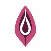 weiblich Vulva Symbol Logo zum gynäkologisch Gesundheit Thema vektor