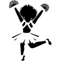 cheerleader kvinna svart och vit silhuett vektor