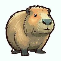 Tier Säugetier Capybara isoliert auf Weiß Hintergrund vektor