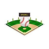 Baseball-Park-isometrischer Winkel vektor