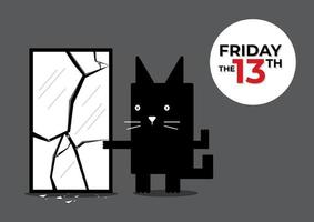 Freitag die 13. schwarze Katze vektor