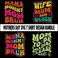retro Mutter Da'Mütter Tag svg t Hemd Design Bündel, Typografie ,Hund,Mama t Shirt, Mutter, Mütter t Hemd vektor