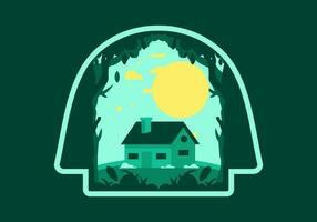 färgrik platt illustration av en enkel hus vektor