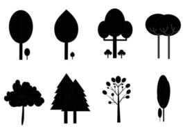 samling av svart träd ikon. kan vara Begagnade till illustrera några natur eller friska livsstil ämne. vektor