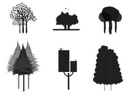 Sammlung von schwarz Bäume Symbol. können Sein benutzt zu veranschaulichen irgendein Natur oder gesund Lebensstil Thema. vektor