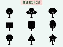 samling av svart träd ikon. kan vara Begagnade till illustrera några natur eller friska livsstil ämne. vektor