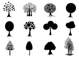 svart träd symbol stil och vit bakgrund. vektor