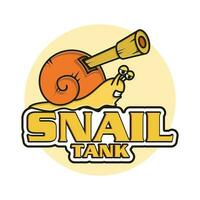 snigel och tank logotyp. kombinerande sniglar och tankar in i en logotyp den där är enkel, minimalistisk men fortfarande vektor