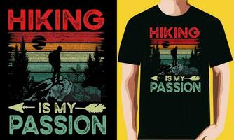 vandring är min passionen t-shirt design. vektor