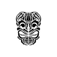 stam- mask. svart tatuering i de stil av de gammal stammar. polynesisk stil. vektor illustration isolerat på vit bakgrund.