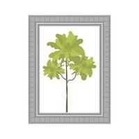 grau Foto Rahmen mit ein Grün Pflanze. isoliert. eben Stil. vektor