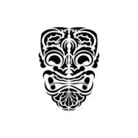 mönster mask. traditionell totem symbol. polynesisk stil. vektor isolerat på vit bakgrund.