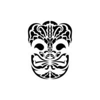 Stammes- Maske. schwarz tätowieren im das Stil von das uralt Stämme. schwarz Ornament. Vektor Über Weiß Hintergrund.