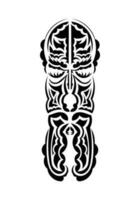 mask i traditionell stam- stil. svart tatuering mönster. isolerat på vit bakgrund. vektor illustration.