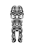 ansikte i de stil av gammal stammar. svart tatuering mönster. isolerat. vektor illustration.