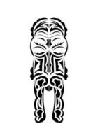 maori stil ansikte. svart tatuering mönster. platt stil. vetcor. vektor