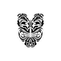 stam- mask. svart tatuering i de stil av de gammal stammar. maori stil. vektor över vit bakgrund.