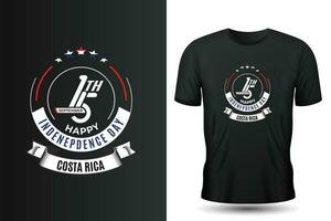 Costa Rica Unabhängigkeit Tag T-Shirt Design vektor