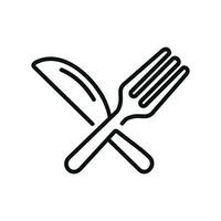 Gabel und Messer, essen, Restaurant, Essen Symbol isoliert auf Weiß Hintergrund vektor