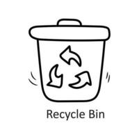 recyceln Behälter Vektor Gliederung Symbol Design Illustration. Schreibwaren Symbol auf Weiß Hintergrund eps 10 Datei