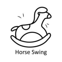 Pferd schwingen Vektor Gliederung Symbol Design Illustration. Spielzeuge Symbol auf Weiß Hintergrund eps 10 Datei