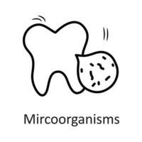 mikro organismer vektor översikt ikon design illustration. tandläkare symbol på vit bakgrund eps 10 fil