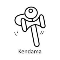 Kendama Vektor Gliederung Symbol Design Illustration. Spielzeuge Symbol auf Weiß Hintergrund eps 10 Datei