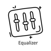 Equalizer Vektor Gliederung Symbol Design Illustration. Kommunikation Symbol auf Weiß Hintergrund eps 10 Datei