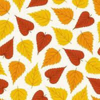 Herbst nahtlos Muster mit bunt Birke Blätter. vektor