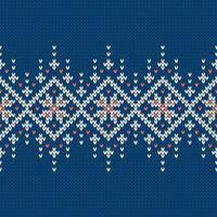 norwegisch einheimisch Stil Pullover, Ornament mit Schneeflocken. Messe Insel Design. vektor