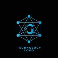 teknologi g brev logotyp vektor