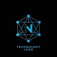 Technologie n Brief Logo vektor