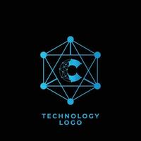 teknologi c brev logotyp vektor